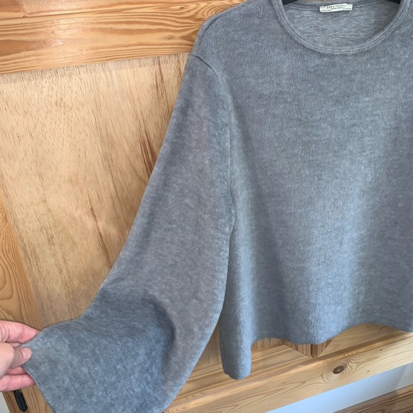 Zara trafaluc gray fuzzy fleece miniskirt boxy oversized shirt size M - Picture 3 of 4